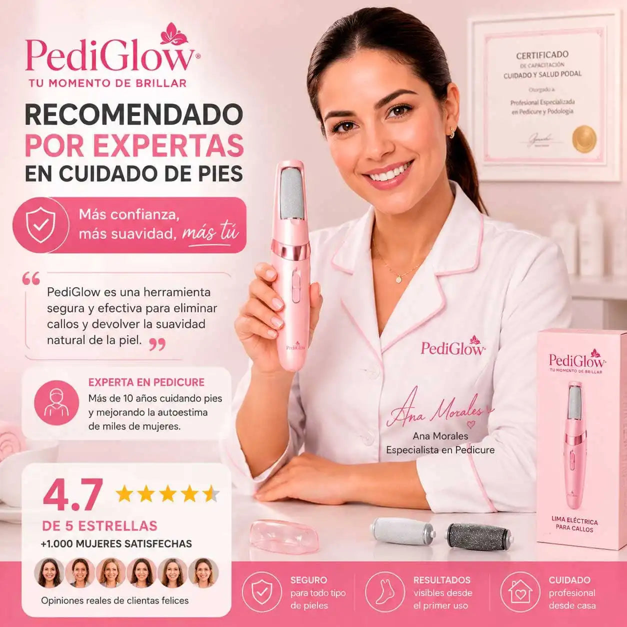 PediGlow® Pies suaves y bonitos en segundos