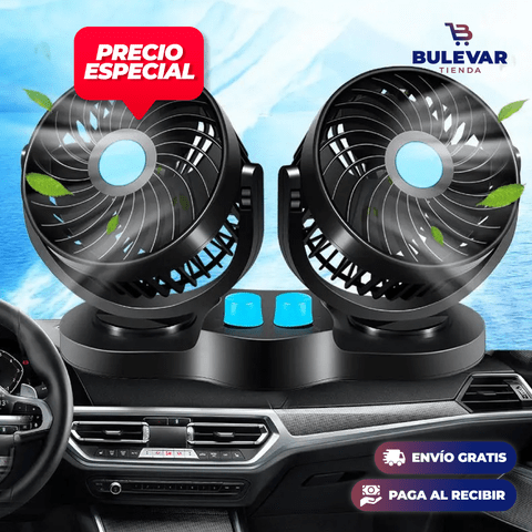VENTILADOR DE DOBLE CABEZAL PARA CARROS