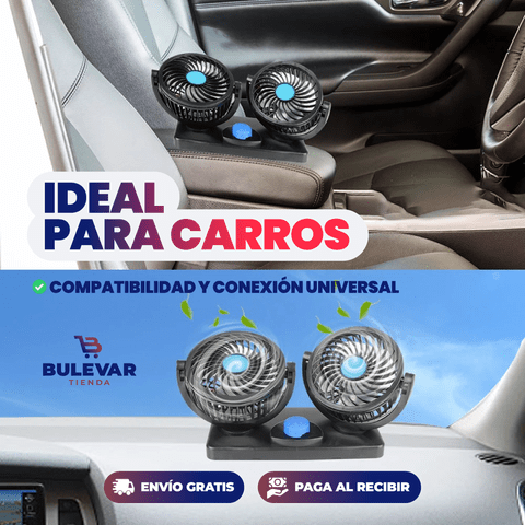 VENTILADOR DE DOBLE CABEZAL PARA CARROS